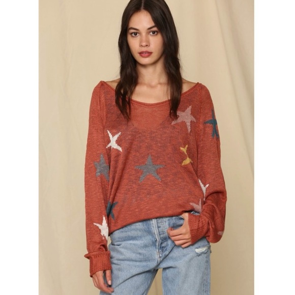 Mew - •Star Struck•star knit sweater/pullover Copper - Picture 2 of 9
